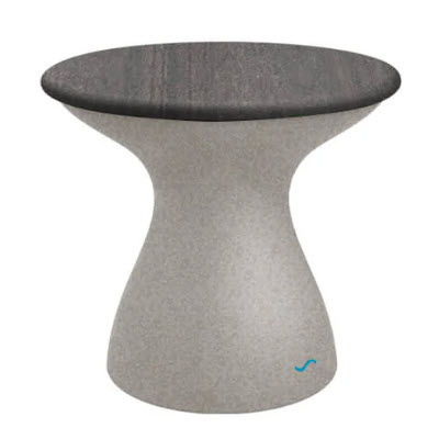 Ledge Lounger Autograph Standard Side Table - Fog Lid, Sandstone Base
